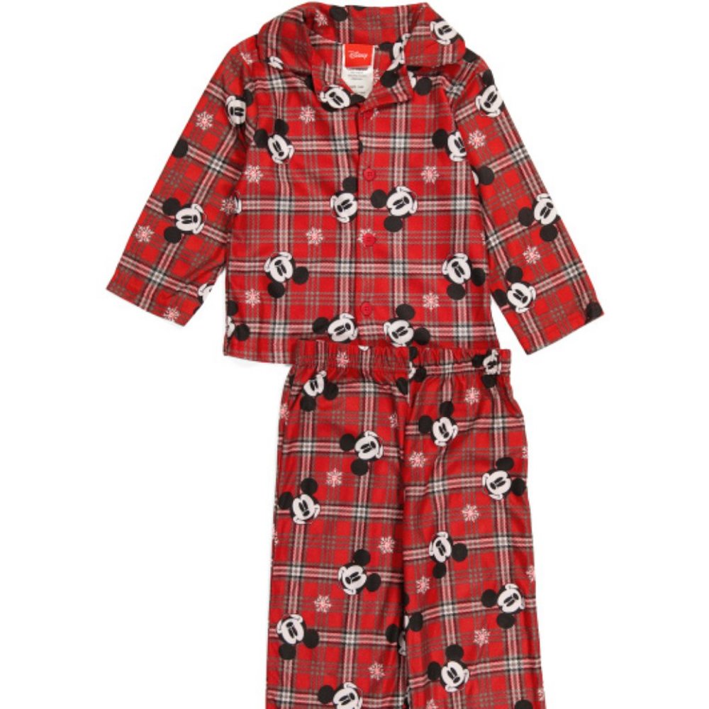 Disney Infant 2pc Soft Plaid Sleep Set NWT